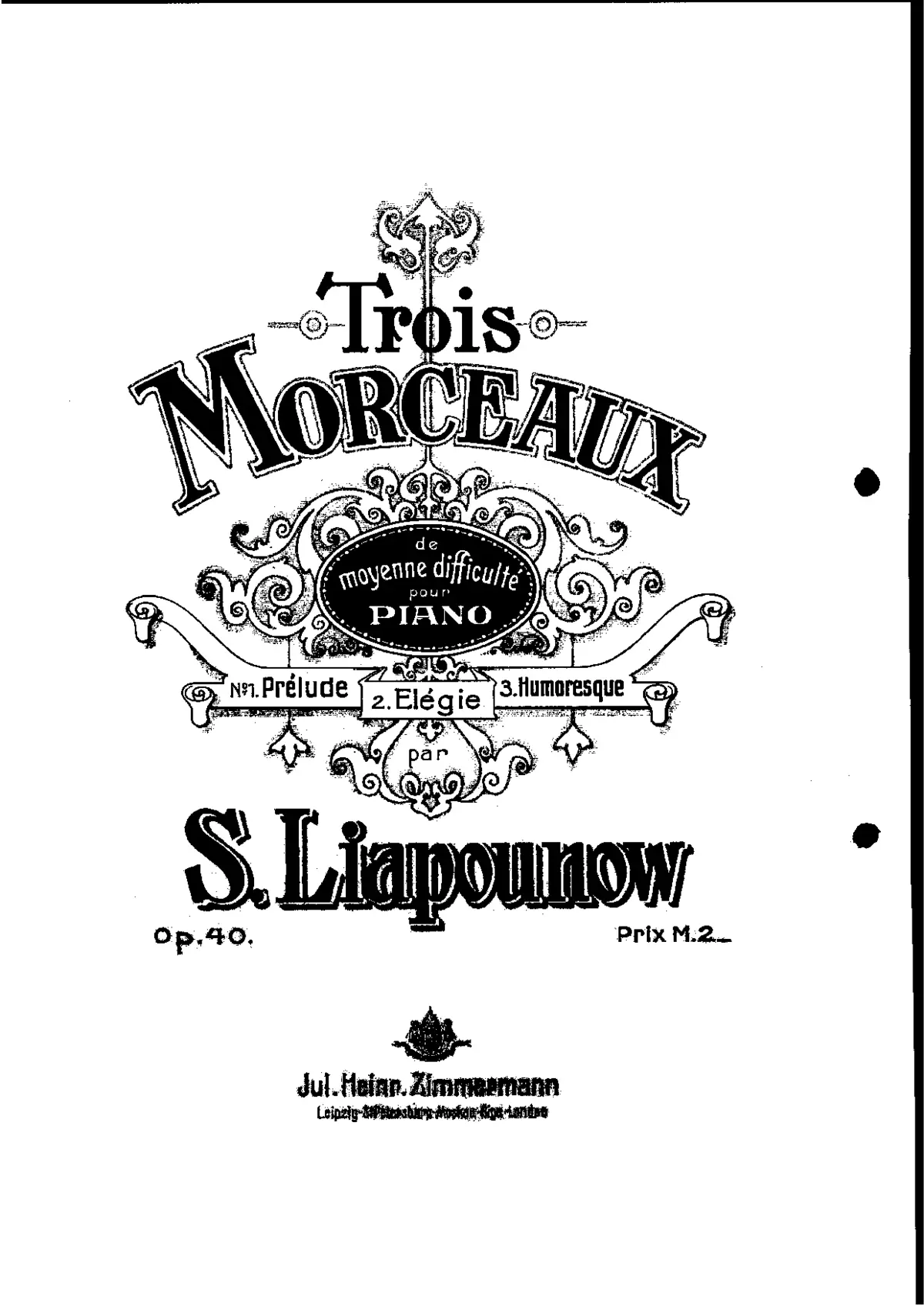 Trois morceaux de moyenne difficulté - Page 1
