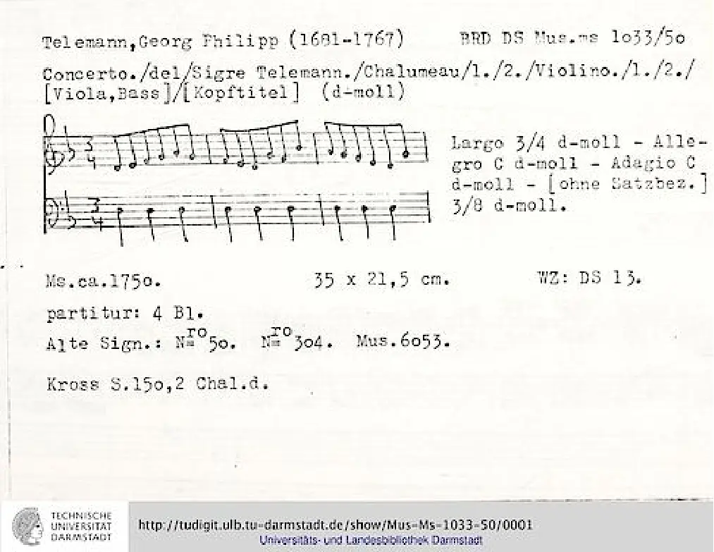 Concerto for 2 Chalumeaux - Page 1