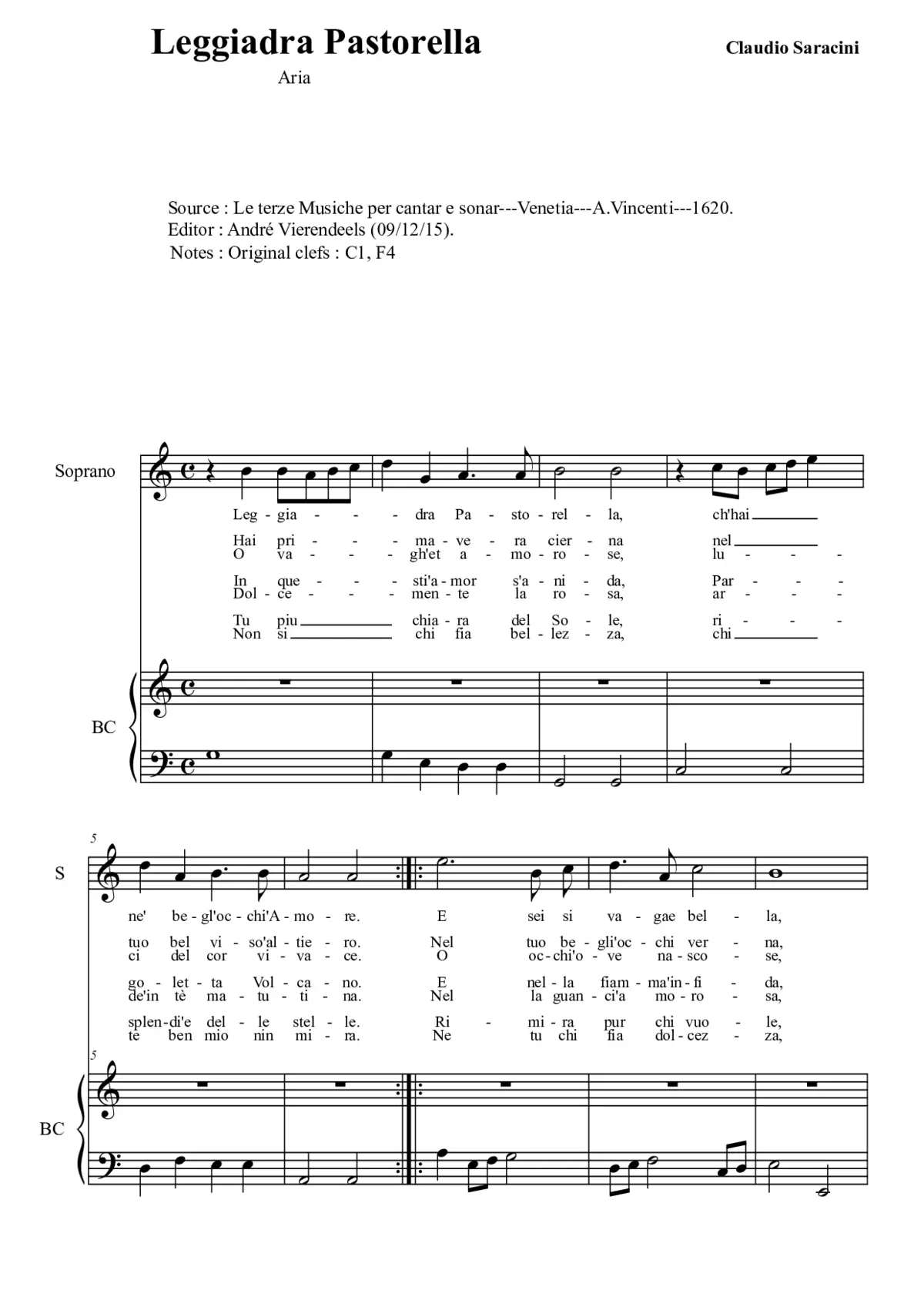 Leggiadra Pastorella - Page 1
