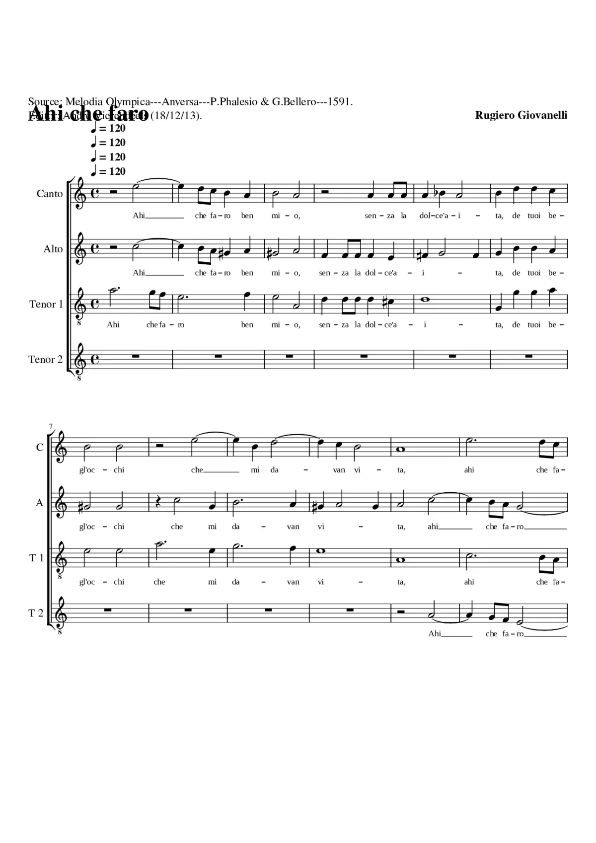 Ahi che faro - Page 1