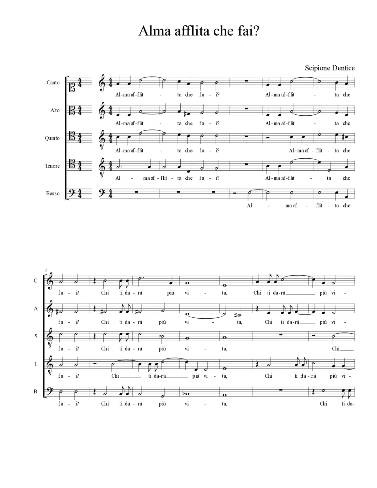 Alma afflita che fai? - Page 1