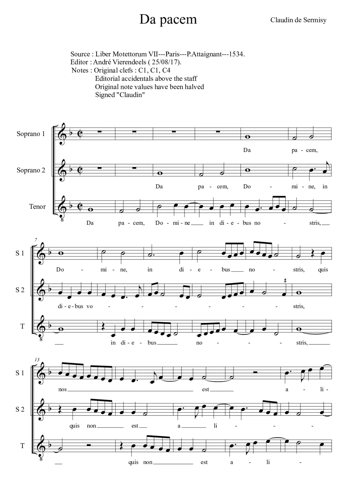 Da pacem Domine - Page 1