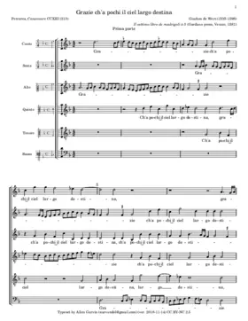 Grazie ch'a pochi il ciel largo destina