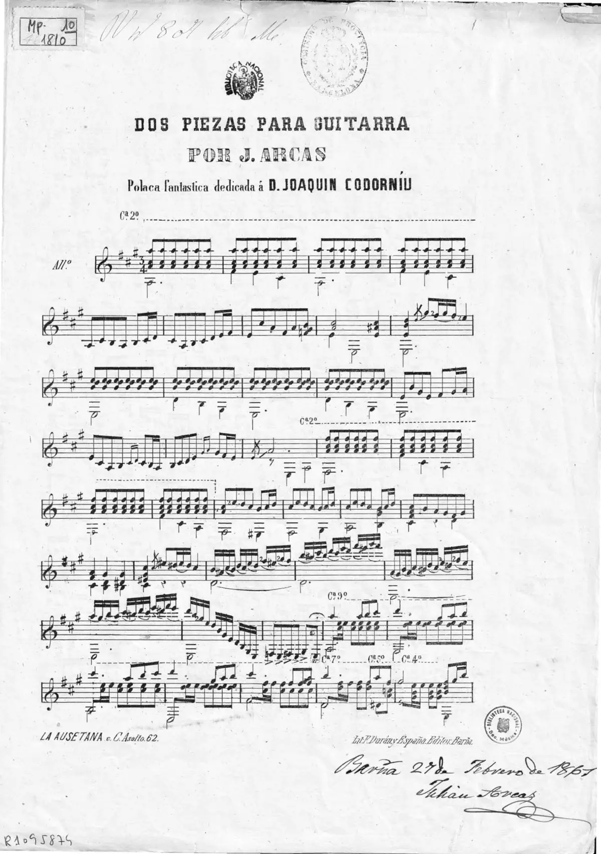 Dos Piezas para Guitarra - Page 1
