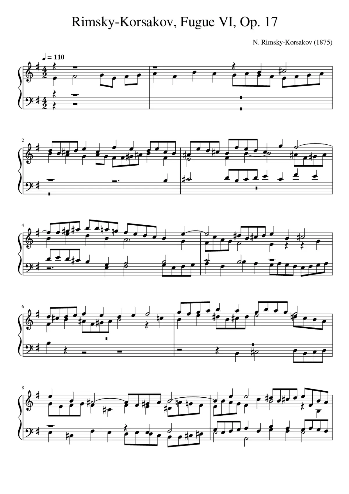 Fugue No 6 op. 17 - Page 1