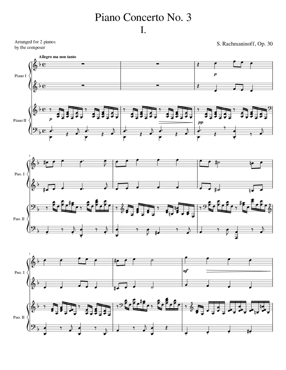 Piano Concerto No.3 Op.30 - Page 1