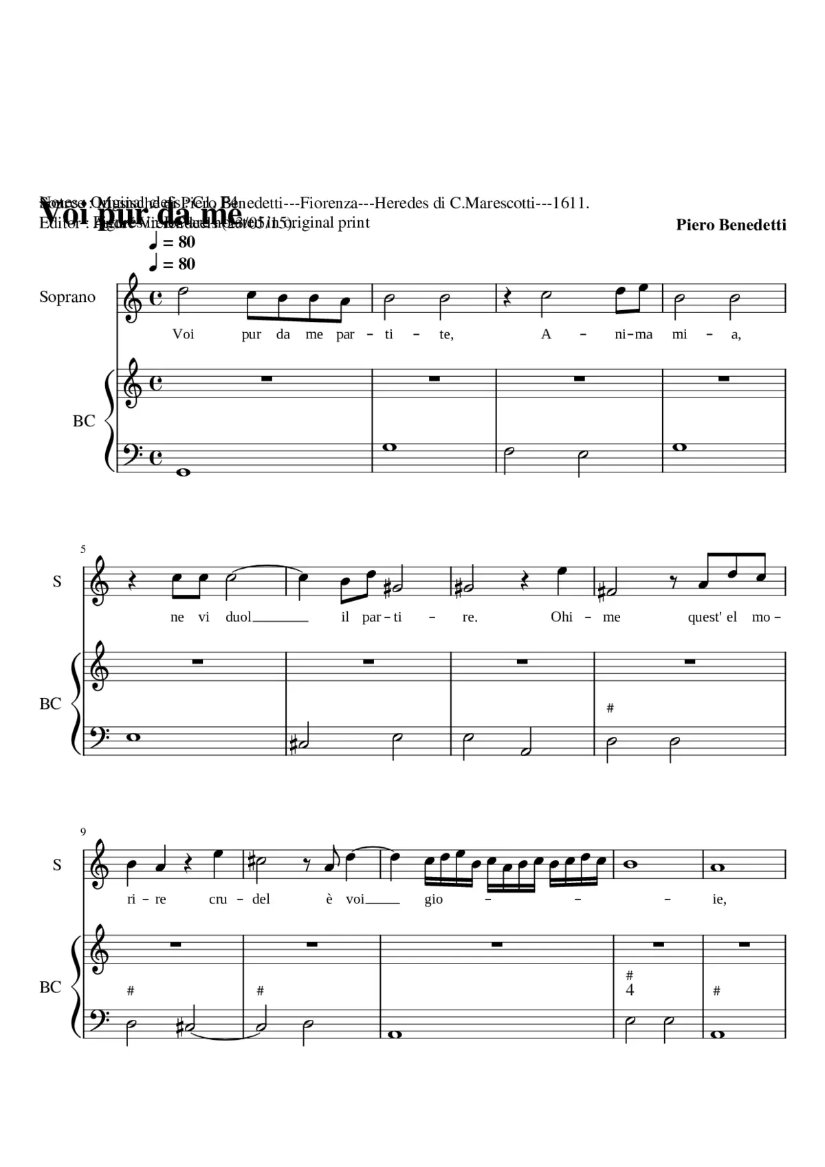 Voi pur da me partite - Page 1