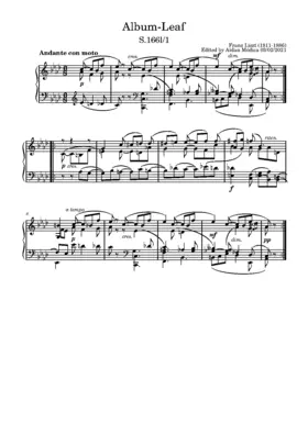 Album-leaf 'Andante con moto' (S.166l/1)Album-leaf 'Weimar III' (S.166l/2)