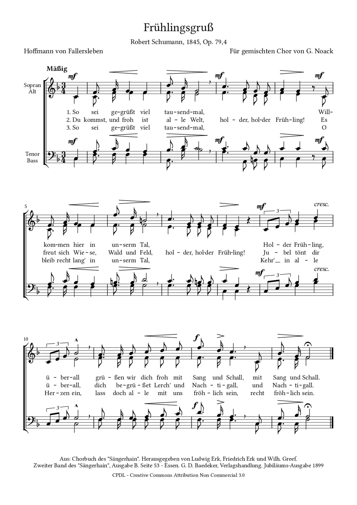 Frühlingsgruß, Op. 79, No. 4 - Page 1