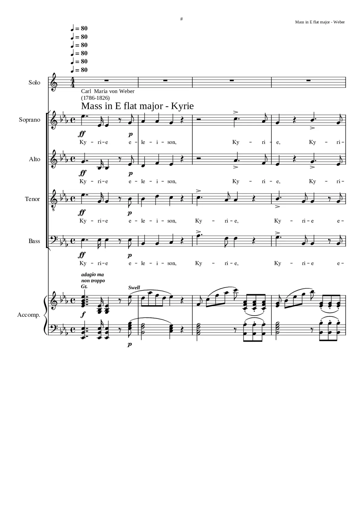 Mass in E flat major - Page 1