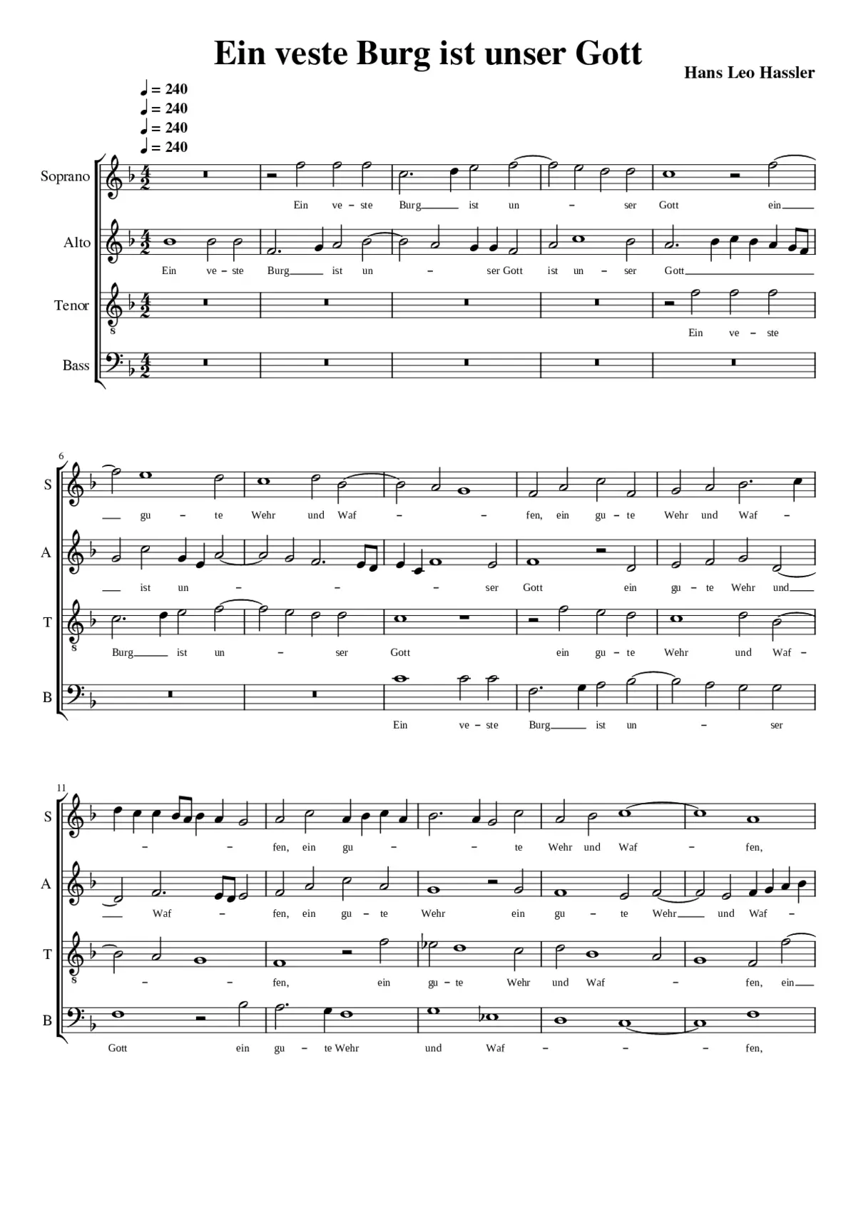 Ein veste Burg ist unser Gott (polyphonic) - Page 1