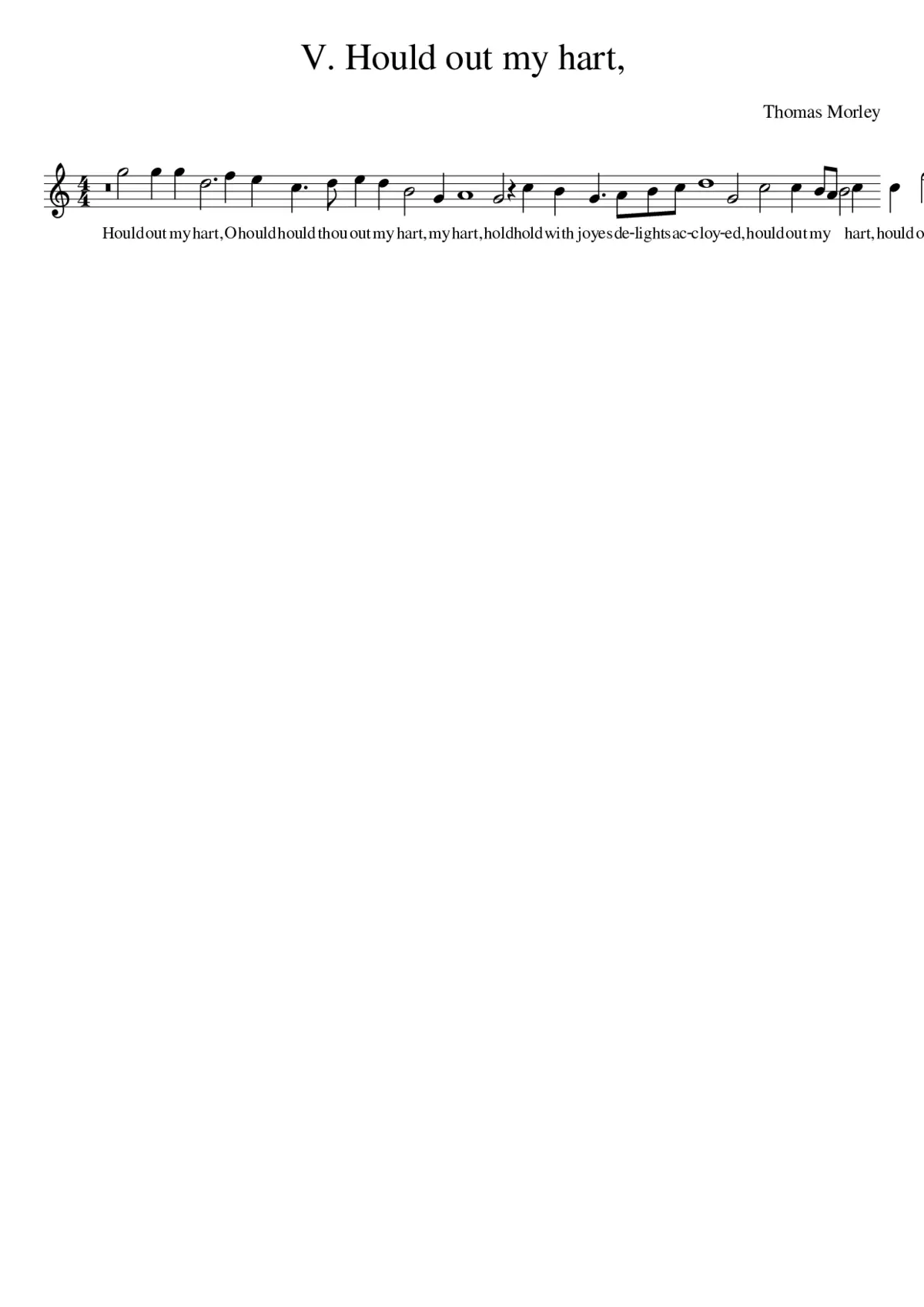 V. Hould out my hart - Page 1