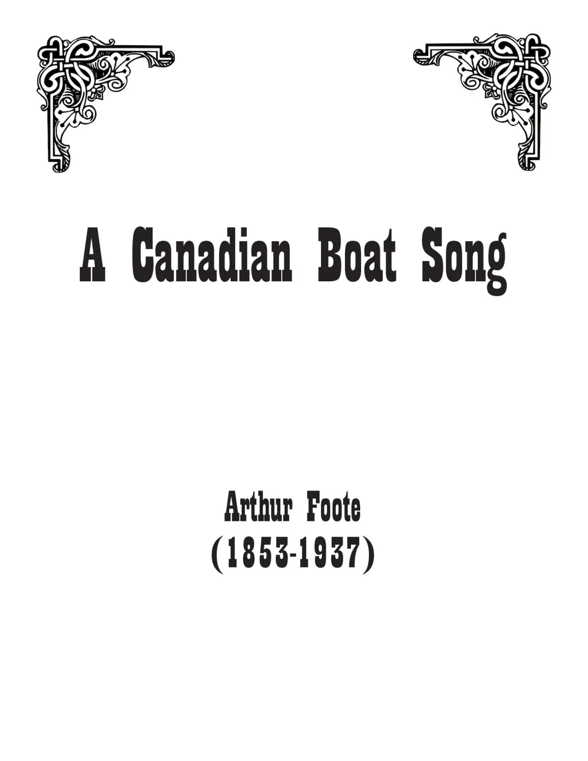 A Canadian Boat Song - Page 1