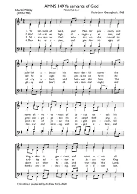 Ye servants of God, your master proclaim