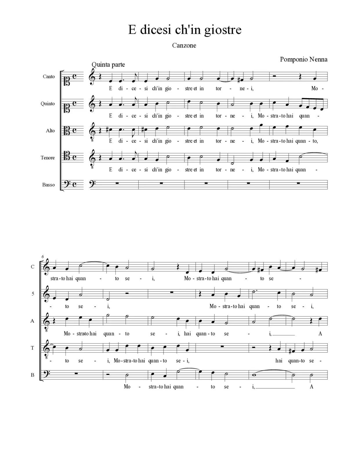 E dicesi ch'in giostre - Page 1