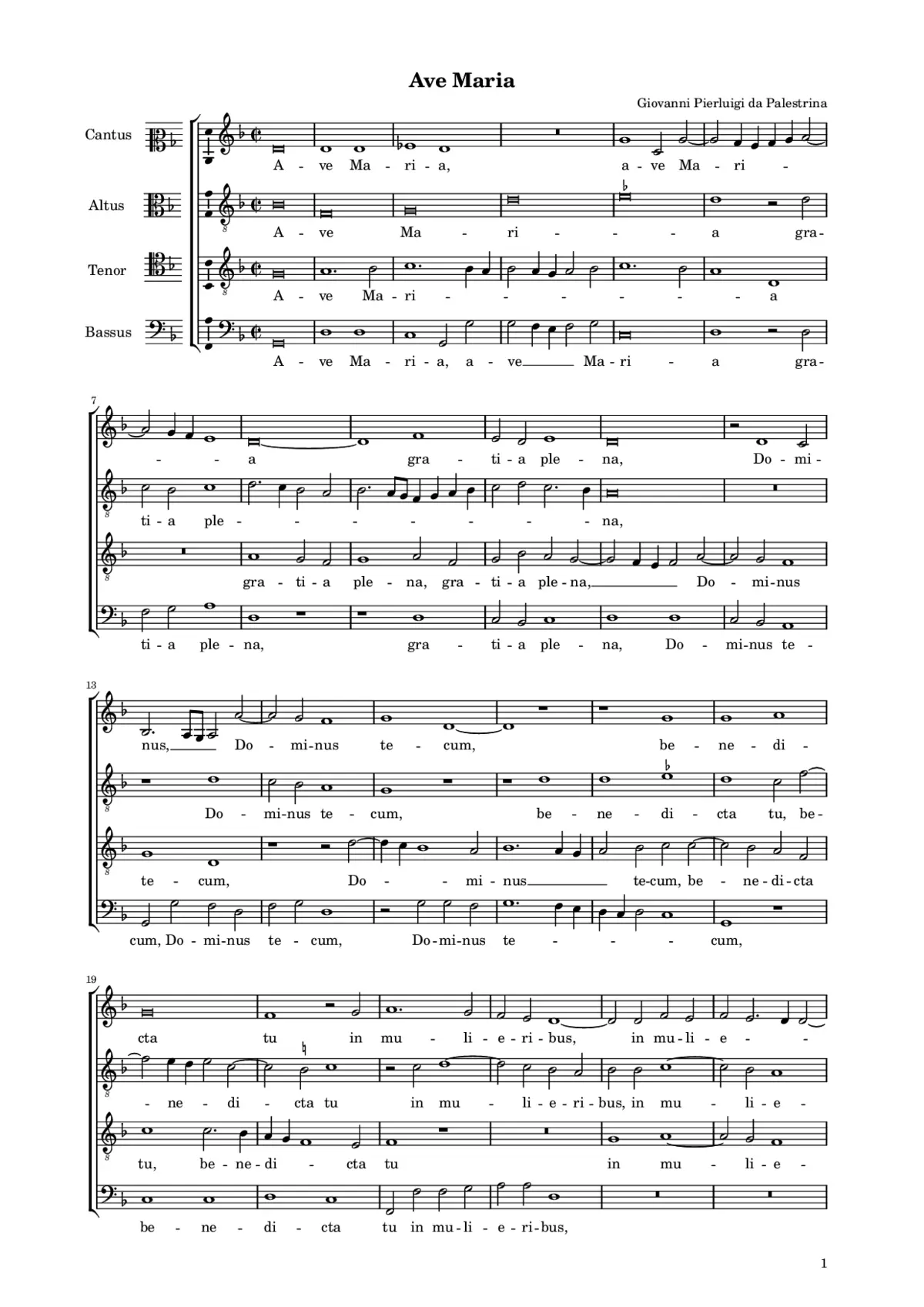 Ave Maria II, a 4 - Page 1