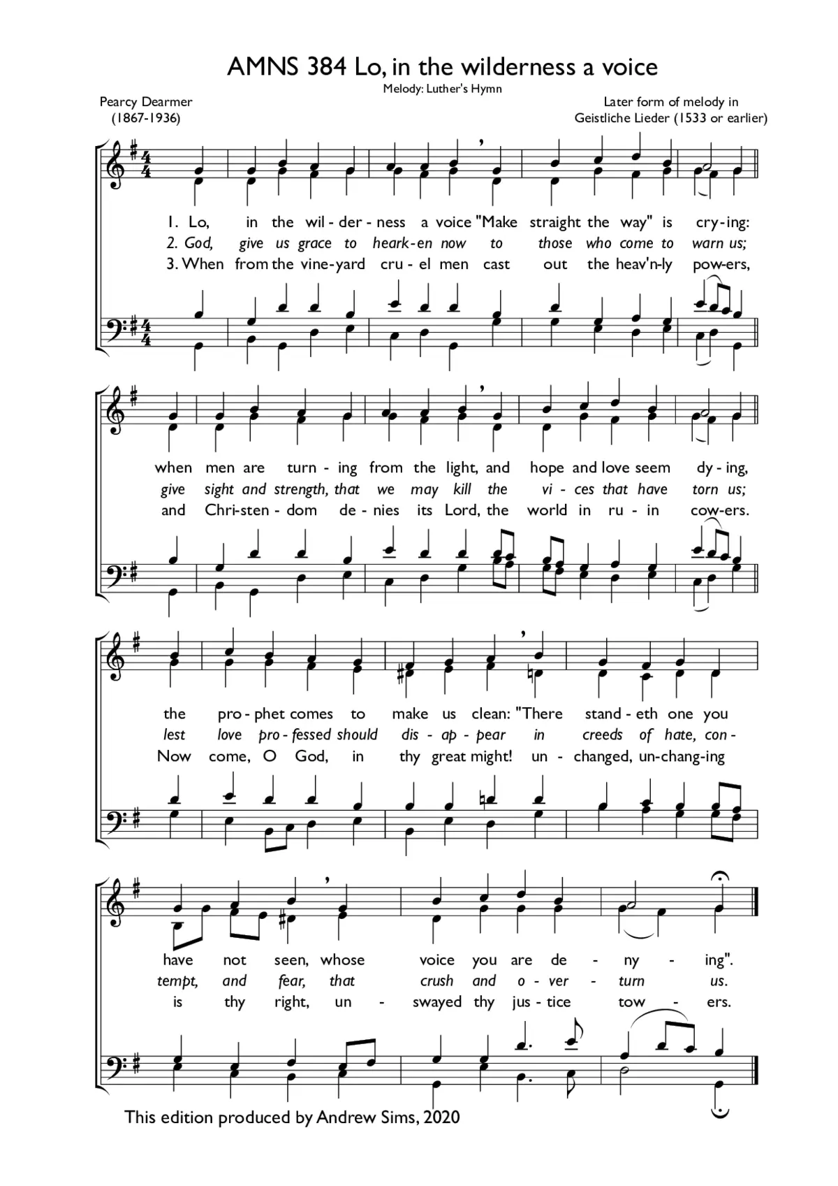 Lo, in the wilderness a voice - Page 1