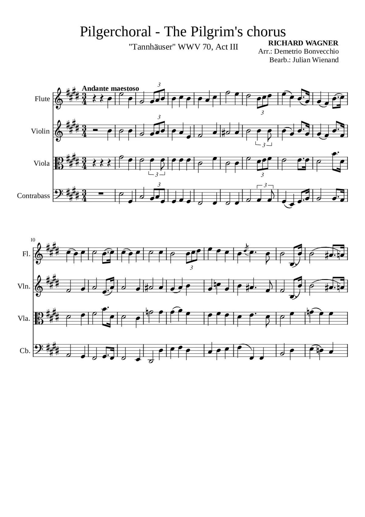 Pilgerchoral - The Pilgrim's chorus (from Tannhäuser) - Page 1