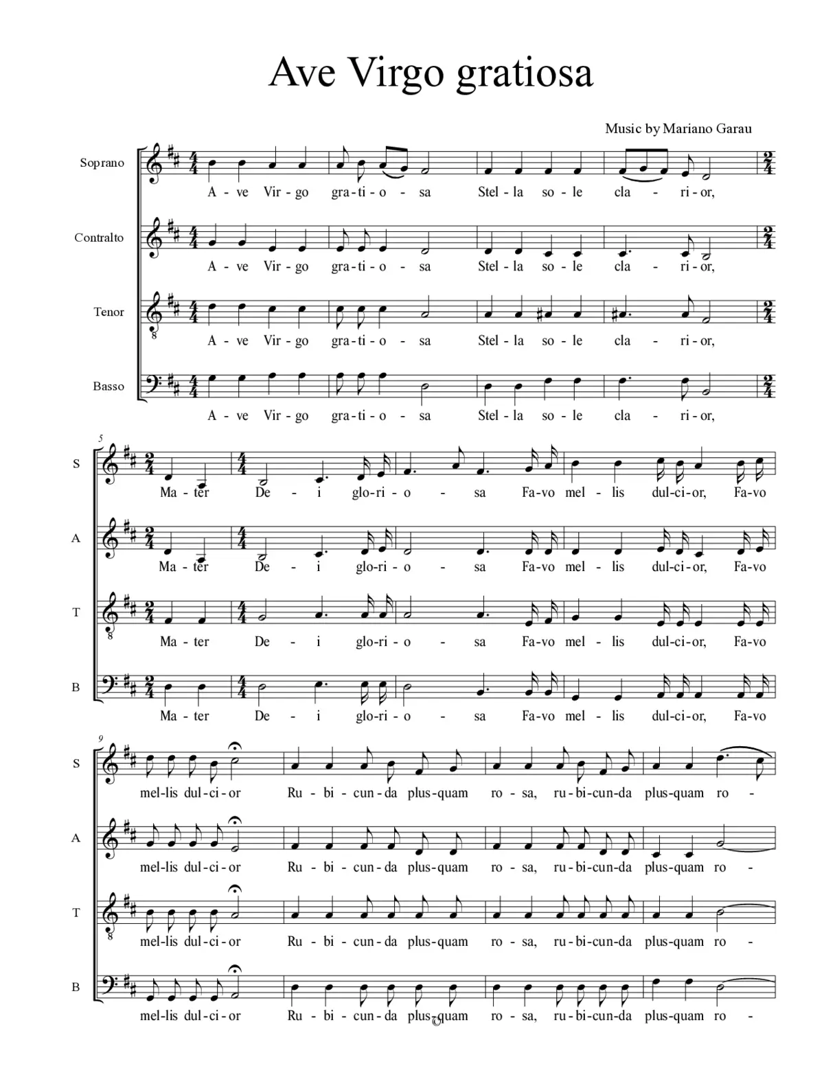 Ave Virgo gratiosa - Page 1