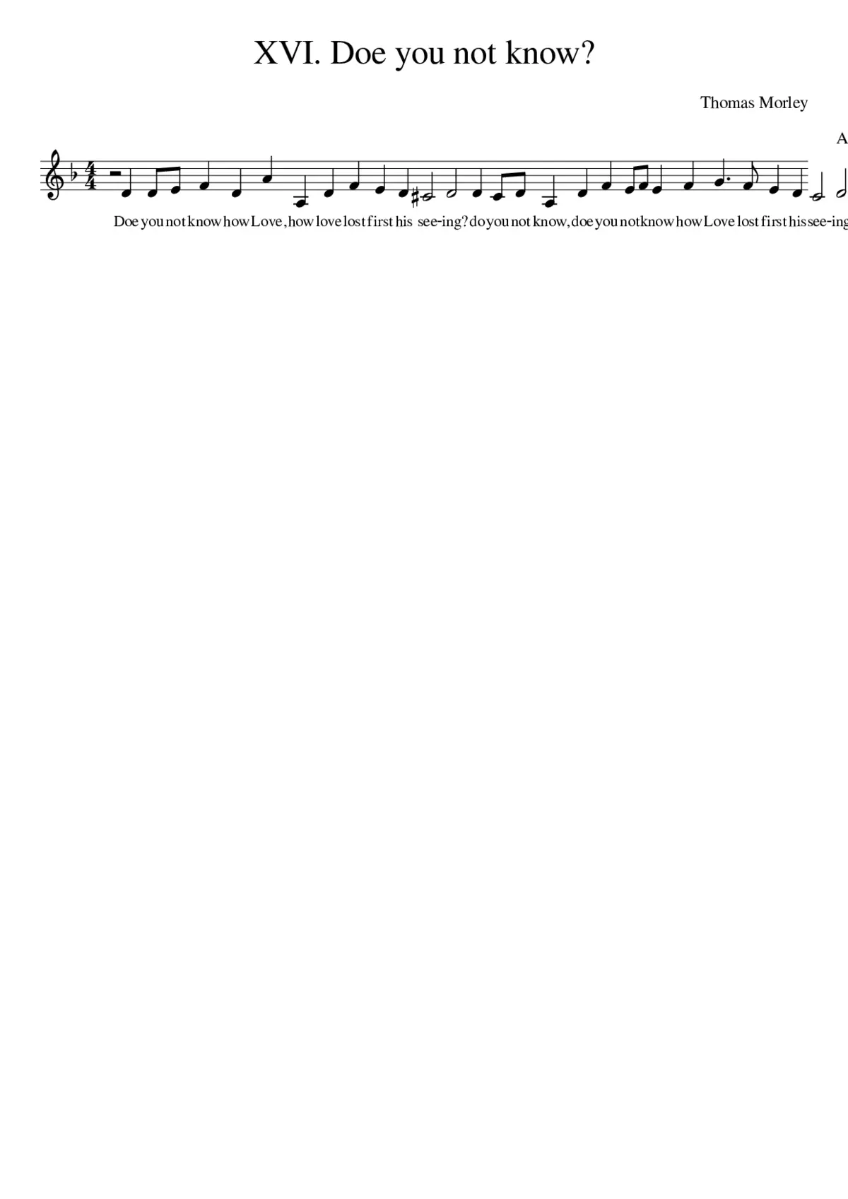 XVI. Doe you not know? - Page 1