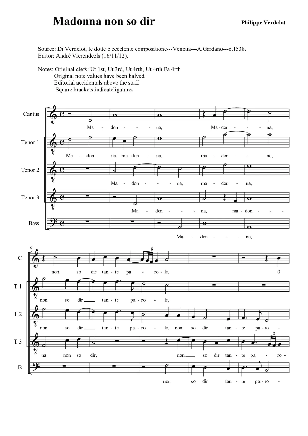 Madonna non so dir - Page 1