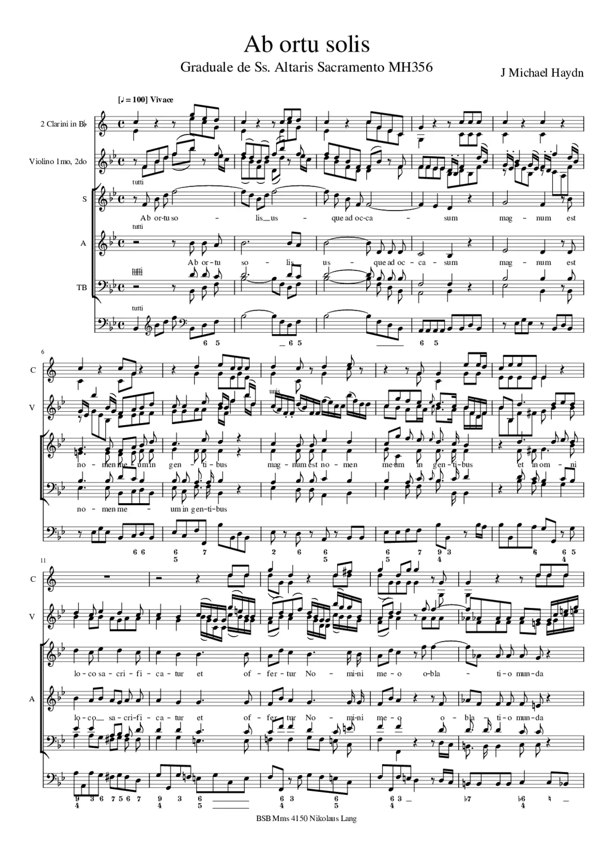 Ab ortu solis, MH 356 - Page 1