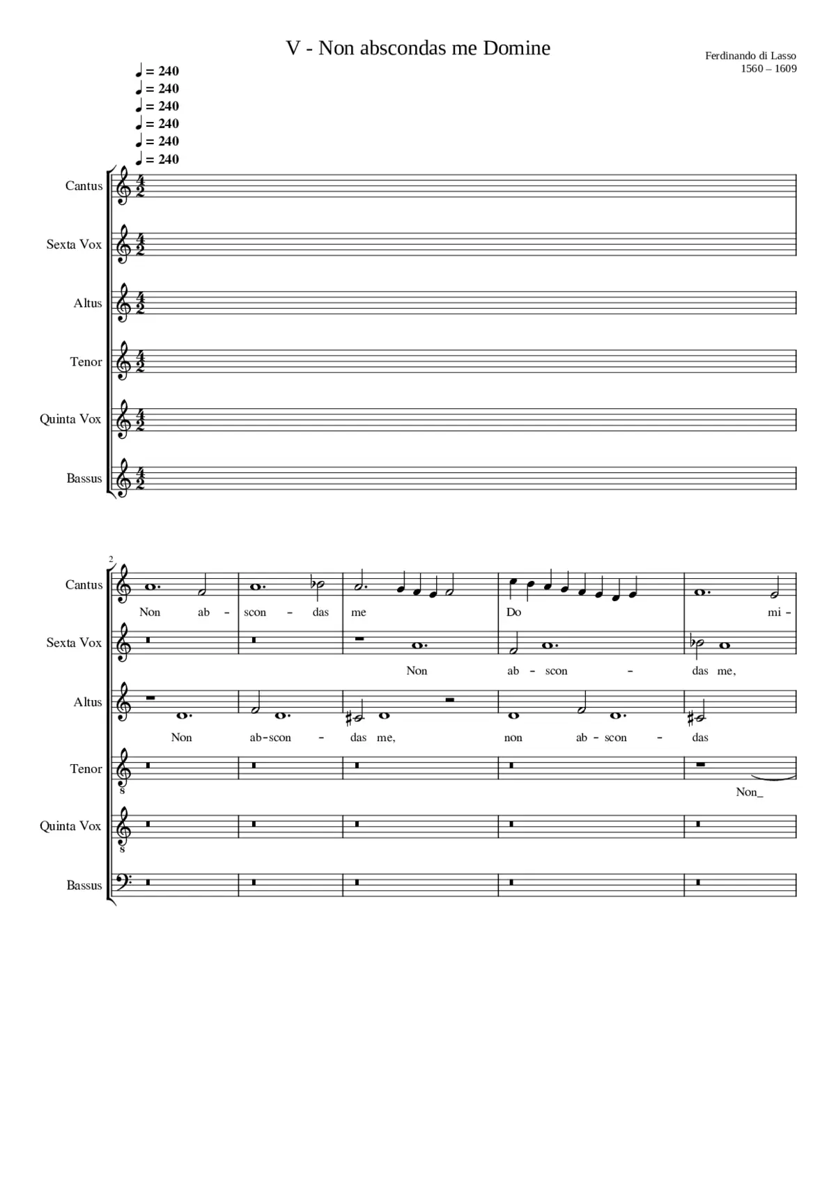 Non abscondas me - Corripe me Domine - Page 1
