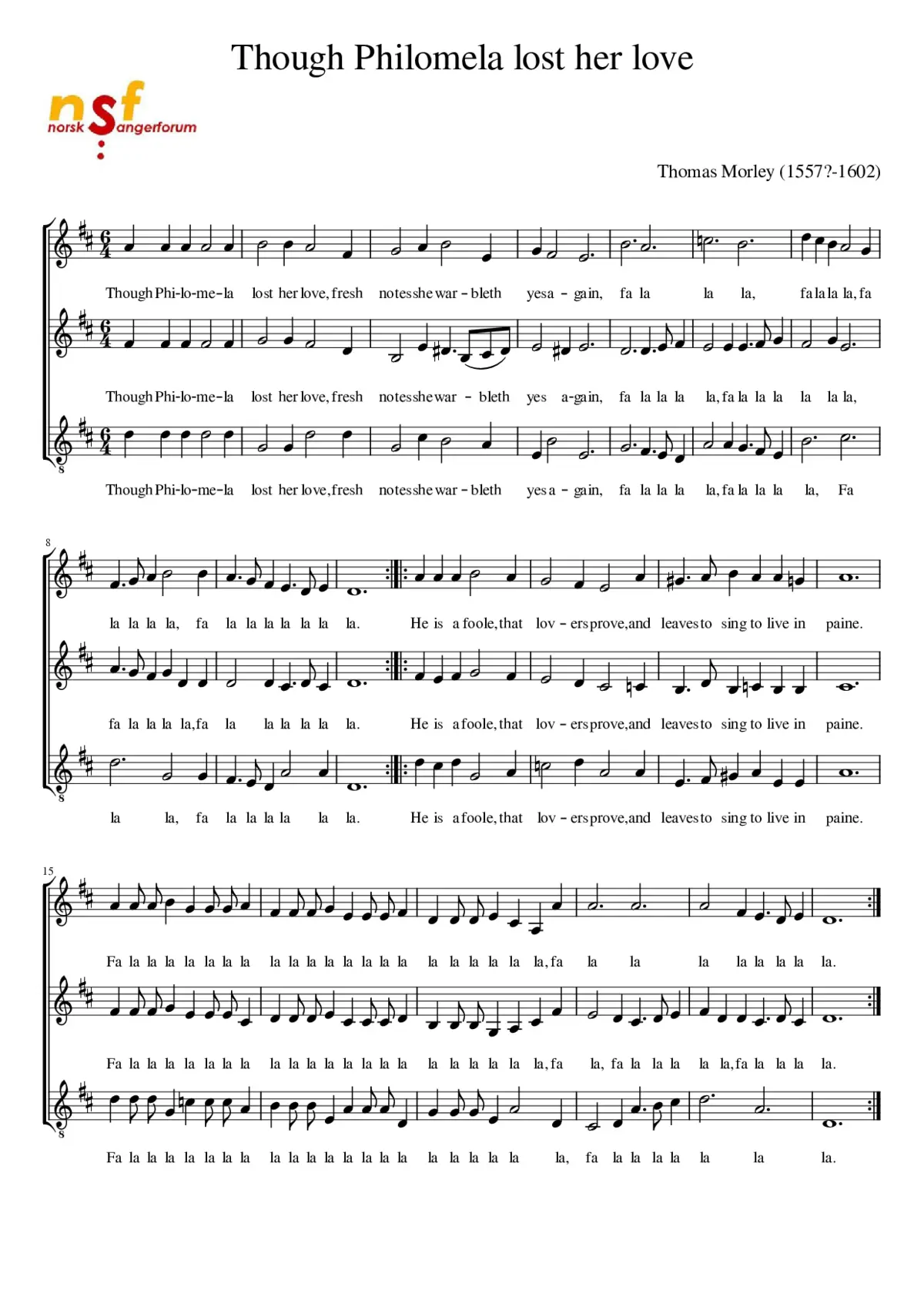 Though Philomena Lost Her Love - Page 1