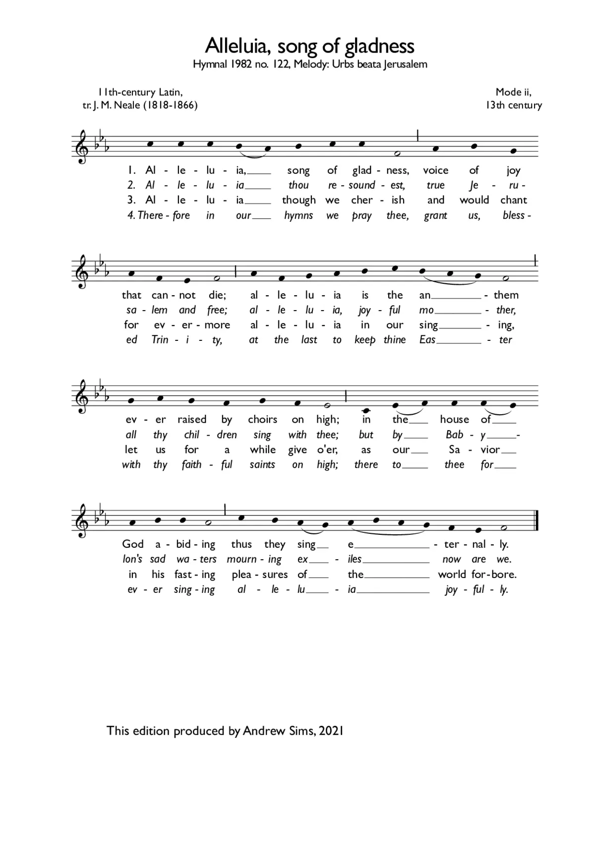Alleluia, song of gladness - Page 1