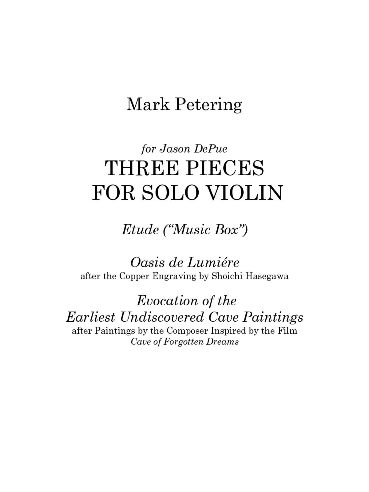 Three Pieces for Solo Violin - Page 1