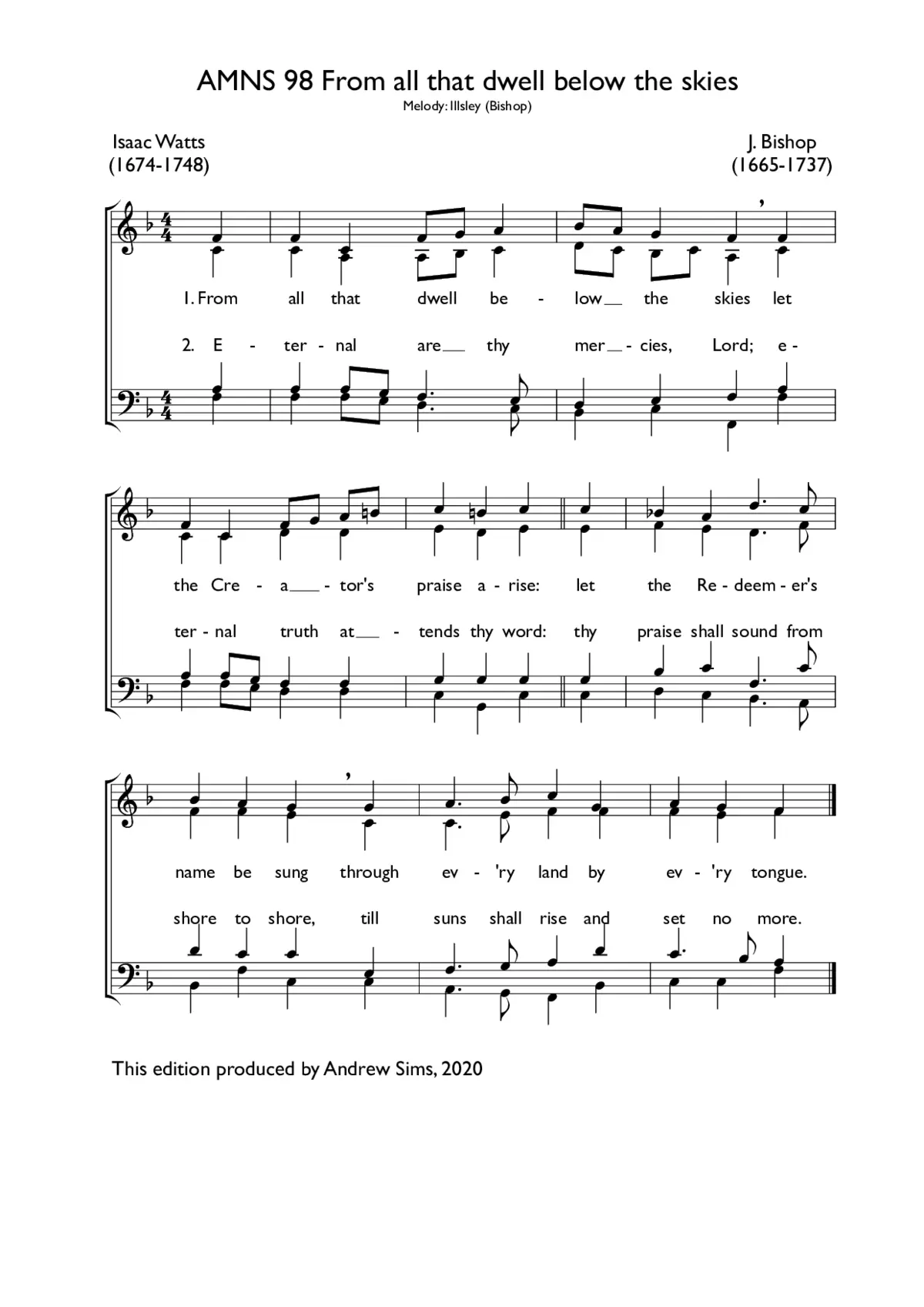 From all that dwell below the skies - Page 1