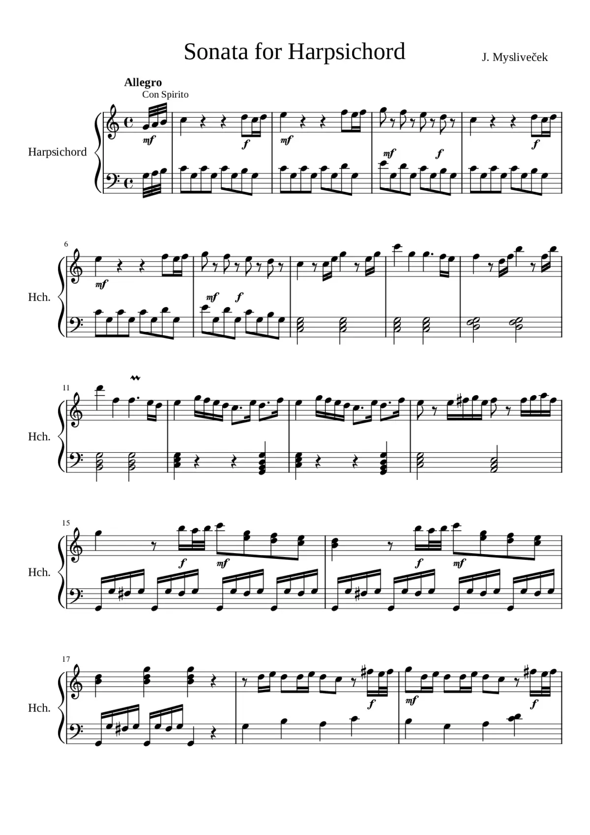 Sonata for Harpsichord - Page 1
