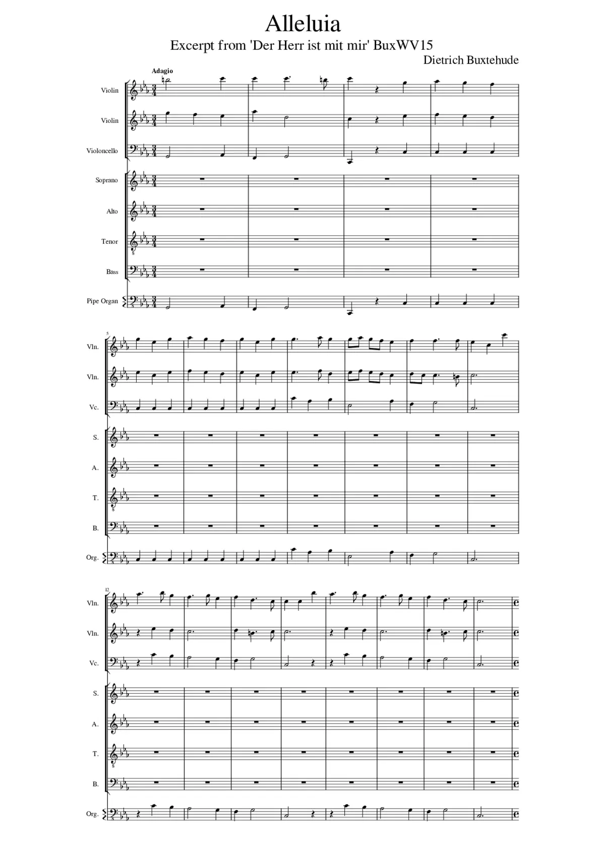 'Der Herr ist mit mir' BuxWV15 - Page 1