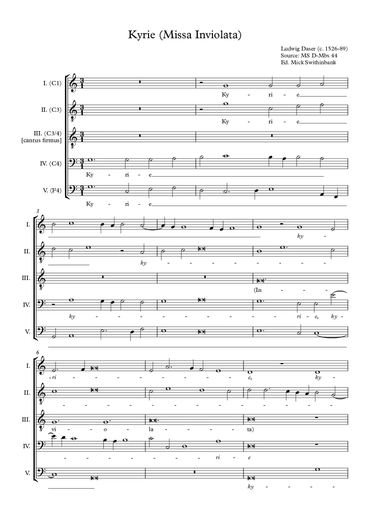 Kyrie (Inviolata) - Page 1