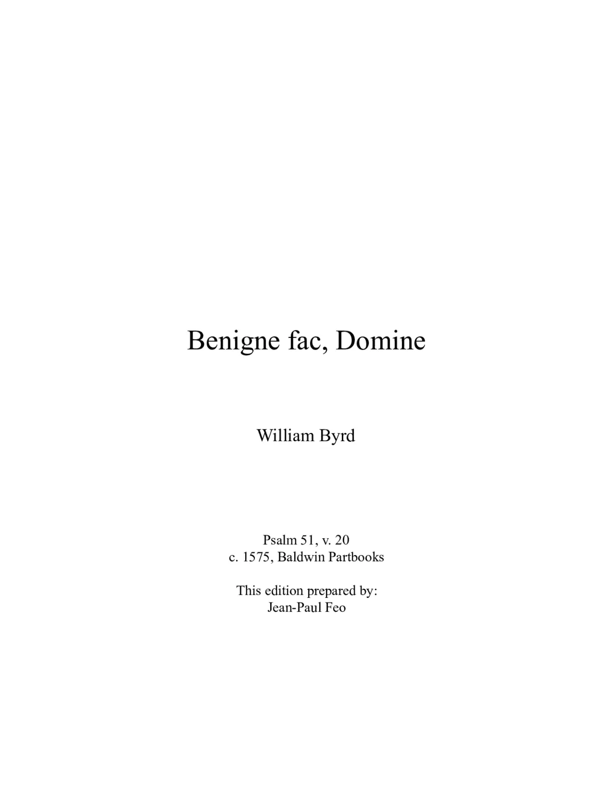 Benigne fac, Domine - Page 1