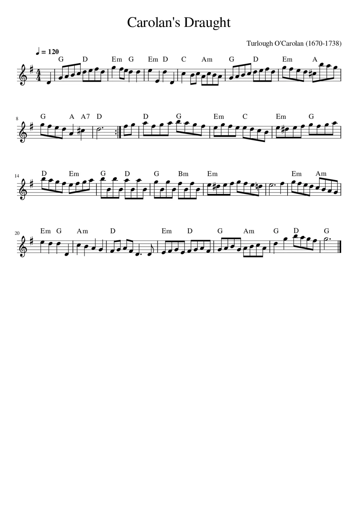 Carolan's Draught - Page 1