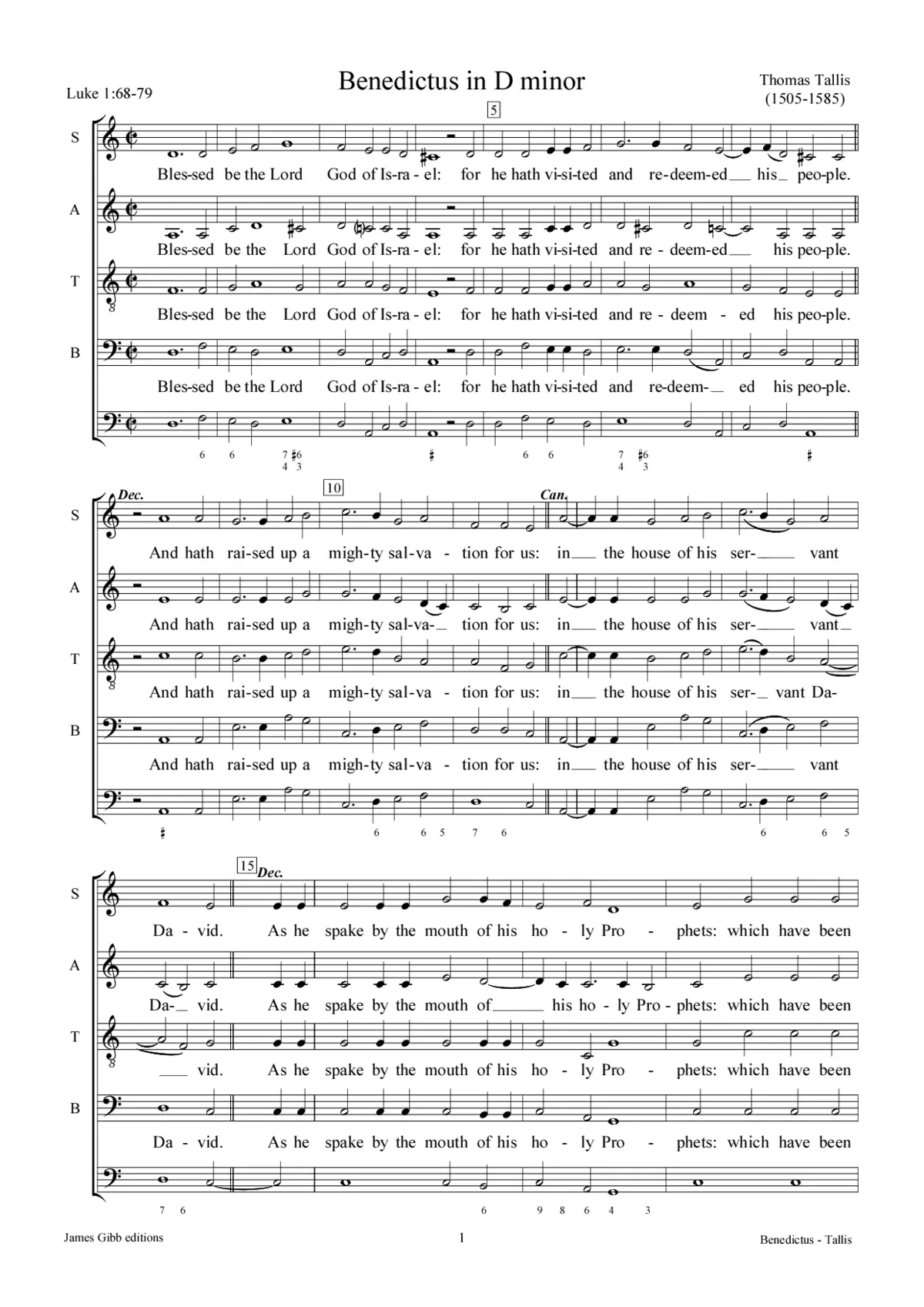 Benedictus in D minor - Page 1