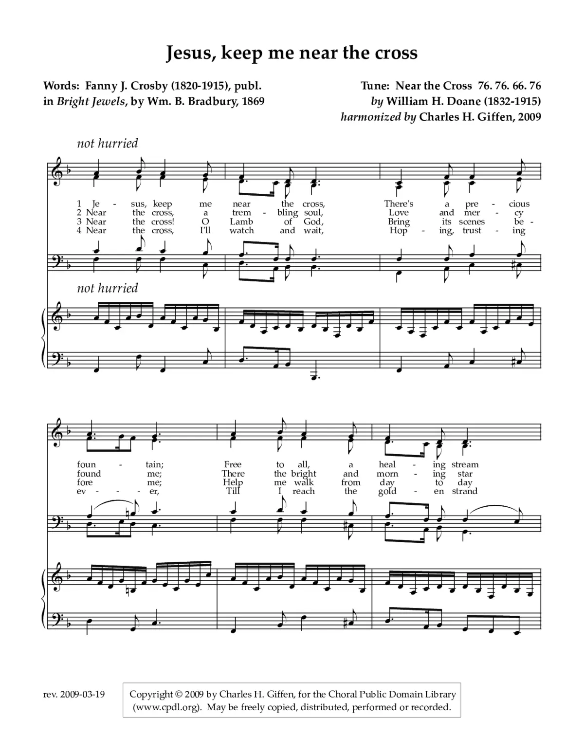 Jesus, keep me near the cross - Page 1
