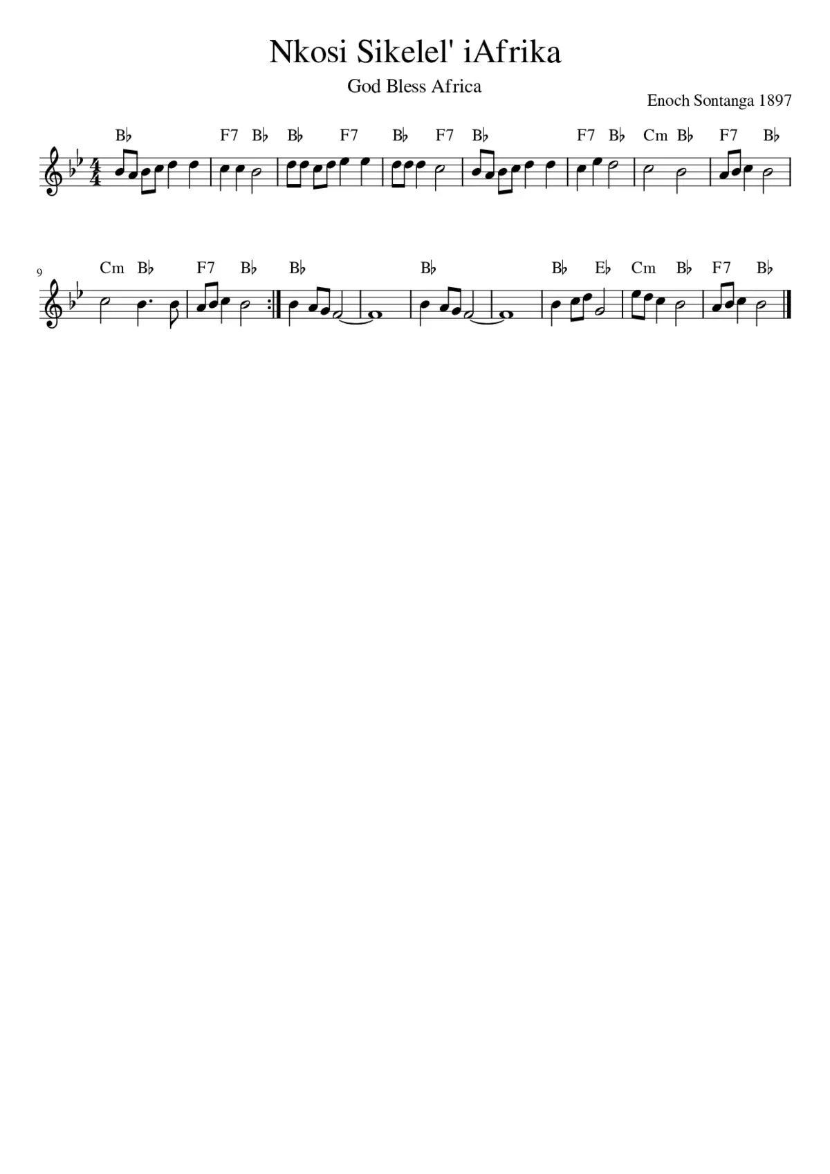 Nkosi Sikelel' iAfrika - Page 1