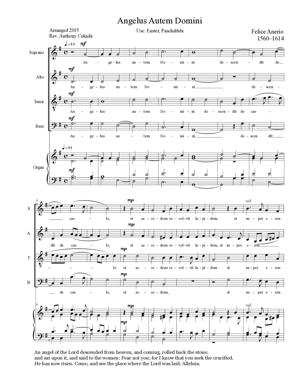 Angelus autem Domini - Page 1
