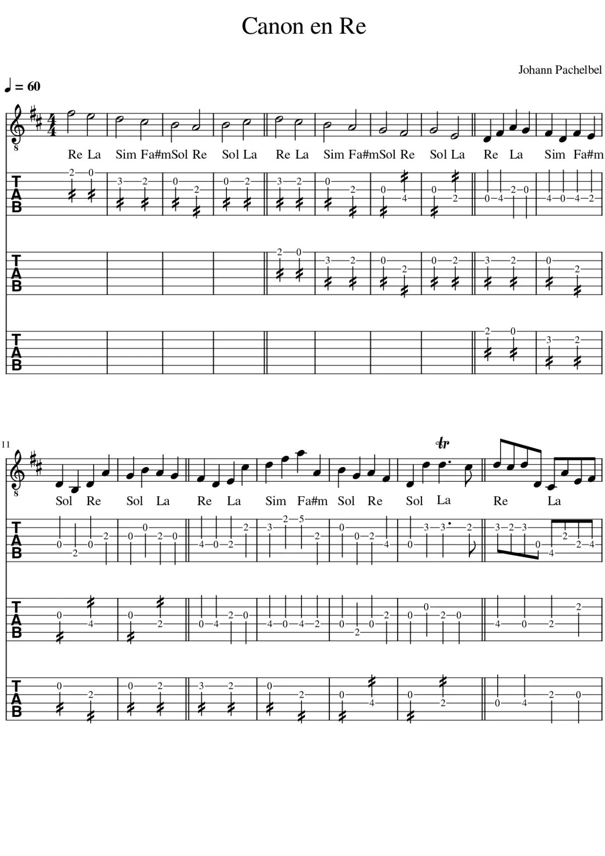 Canon and Gigue in D major P.37 - Page 1