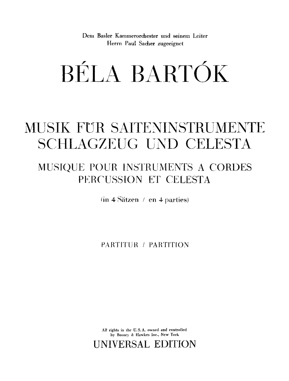 Music for Strings, Percussion and Celesta - Page 1