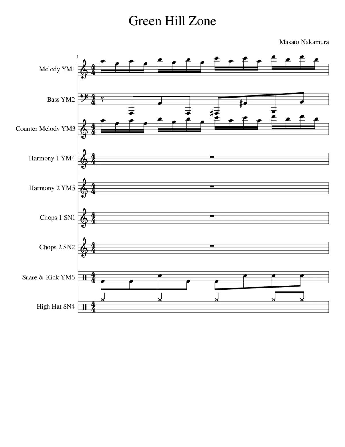sonic green hill zone theme - Page 1