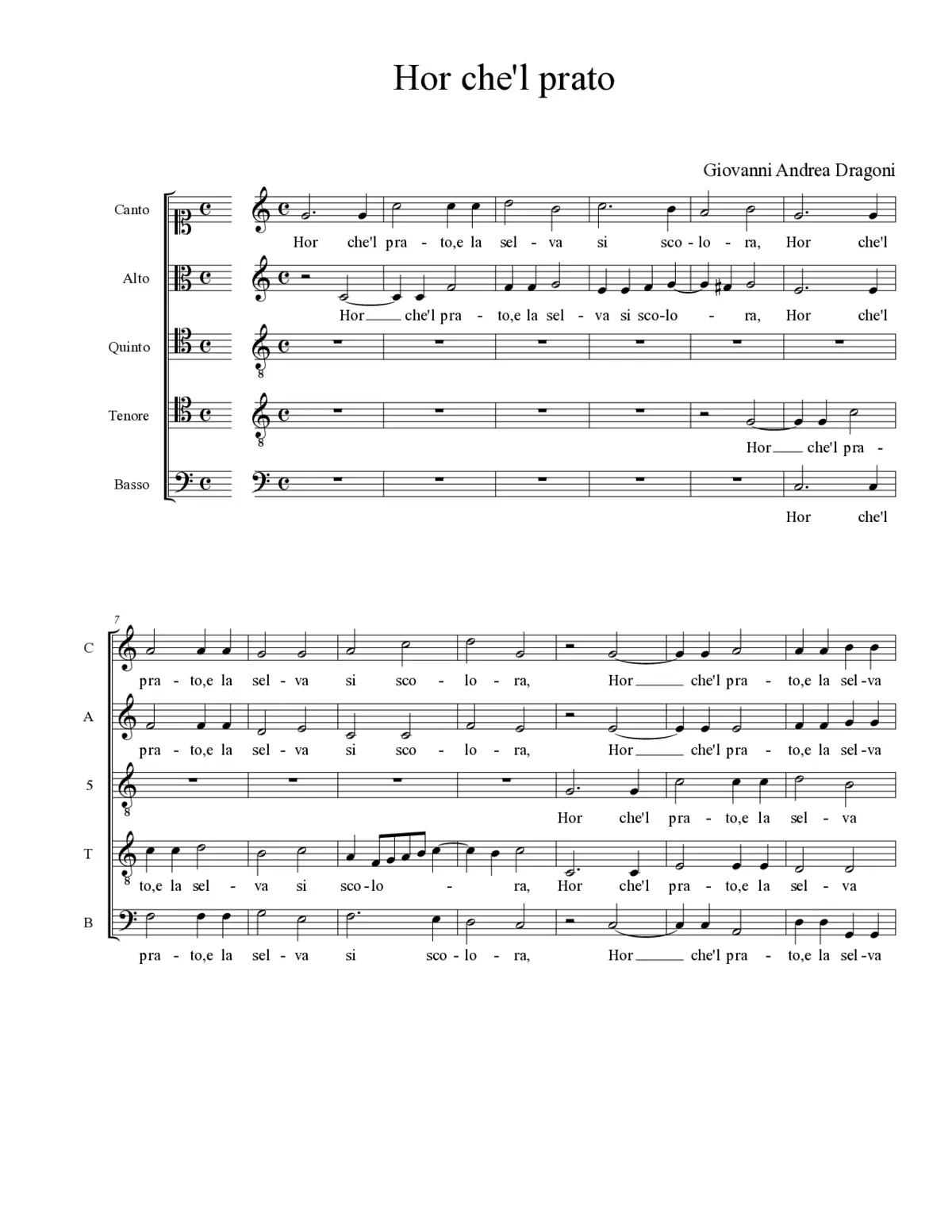 Hor che'l prato - Page 1