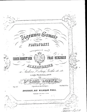 Zigeuner Sonata für das Pianoforte