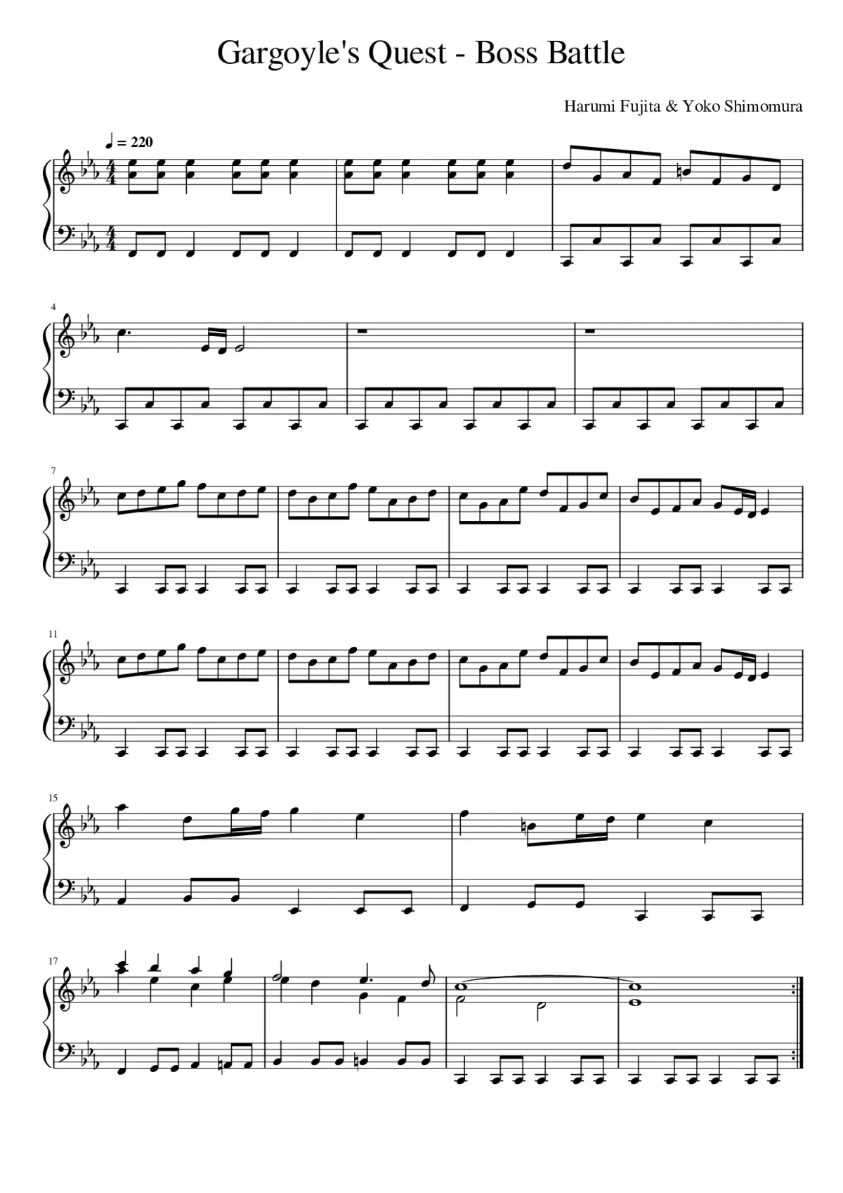 Gargoyle's Quest - Boss Theme - Page 1