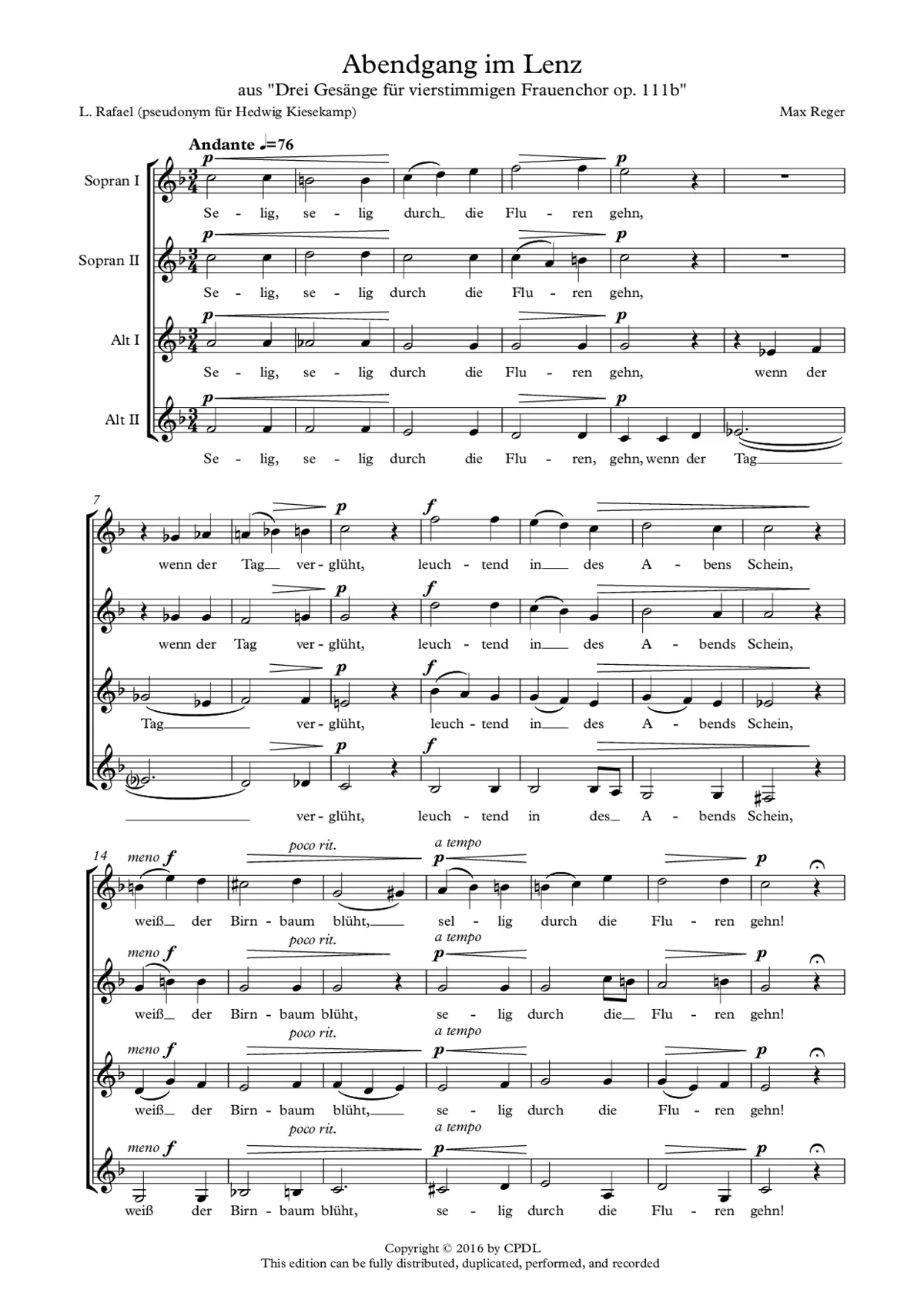 Abendgang im Lenz, Op. 111B-2 - Page 1
