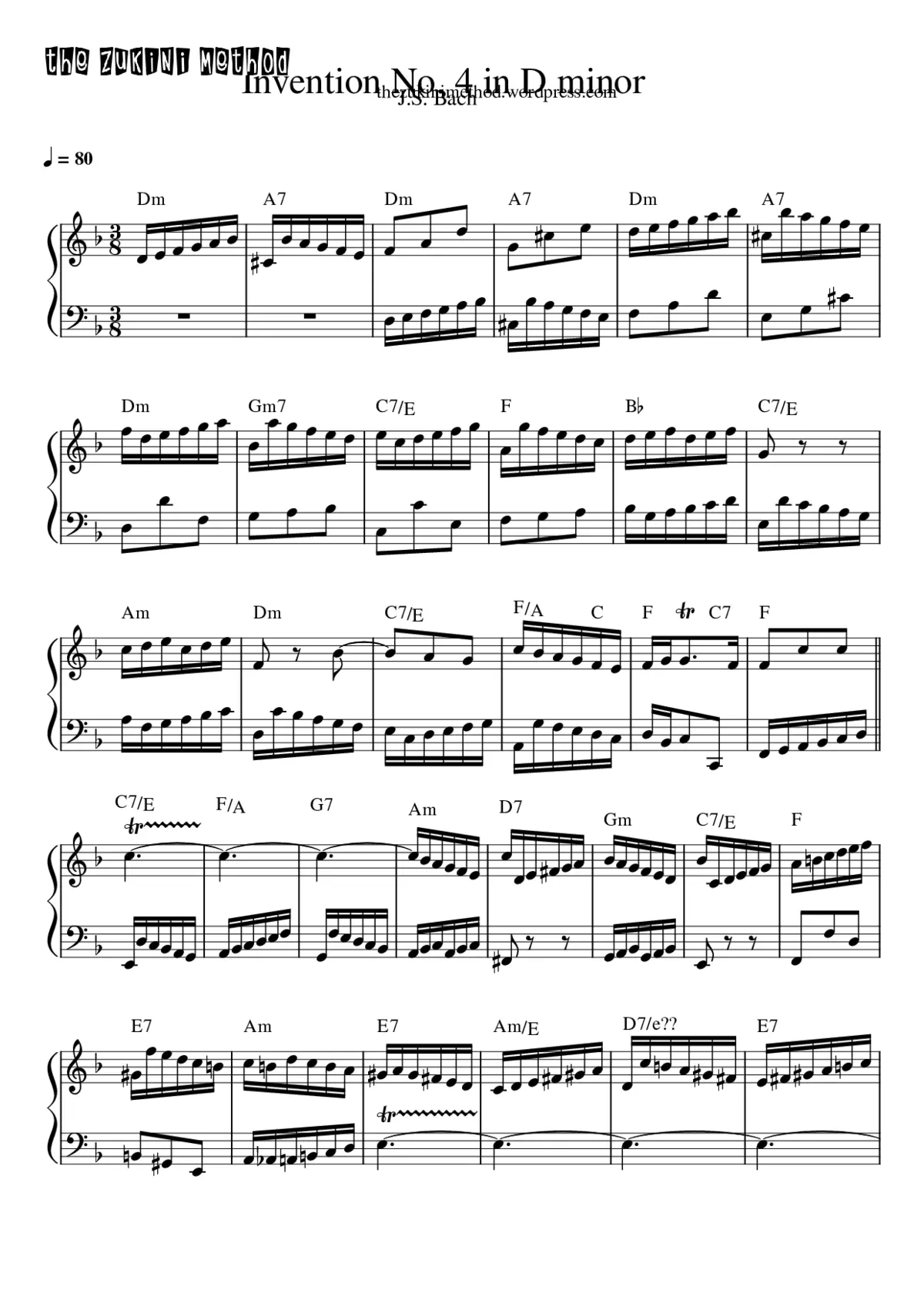 Invention in D minor BWV 775 - Page 1