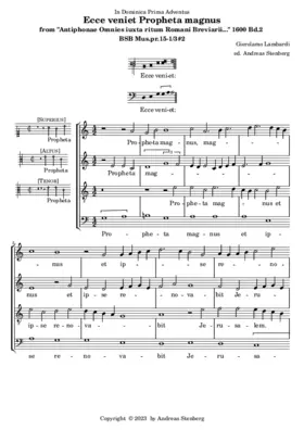 Ecce veniet Propheta magnus