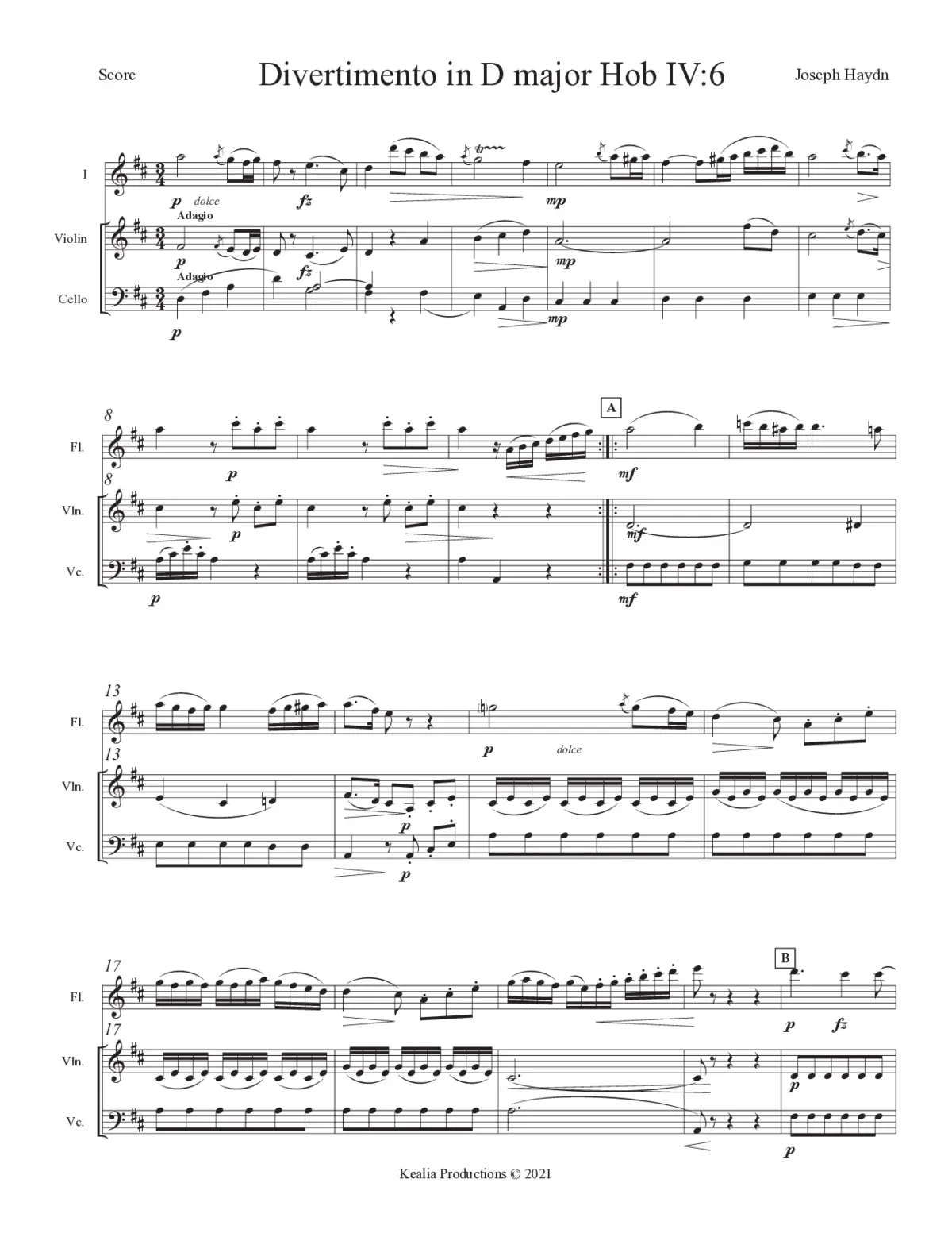 Divertimento in D major - Page 1